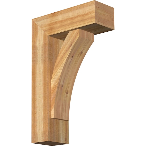 Ekena Millwork Thorton Block Rough Sawn Bracket w/ Offset Brace, Western Red Cedar, 8"W x 22"D x 34"H BKT0806X22X34THR05RWR - main